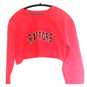 Peace Collective Red Raptors Cropped Sweater